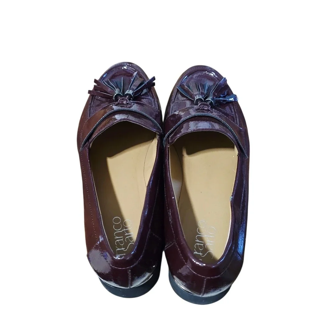 FRANCO SARTO Burgundy Patent Loafers Preppy Academia Classic Chic 9M office core